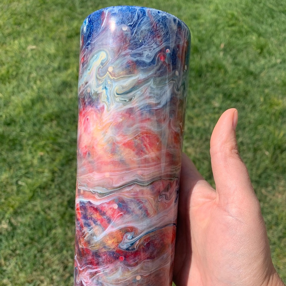 Galaxy glitter swirl tumbler